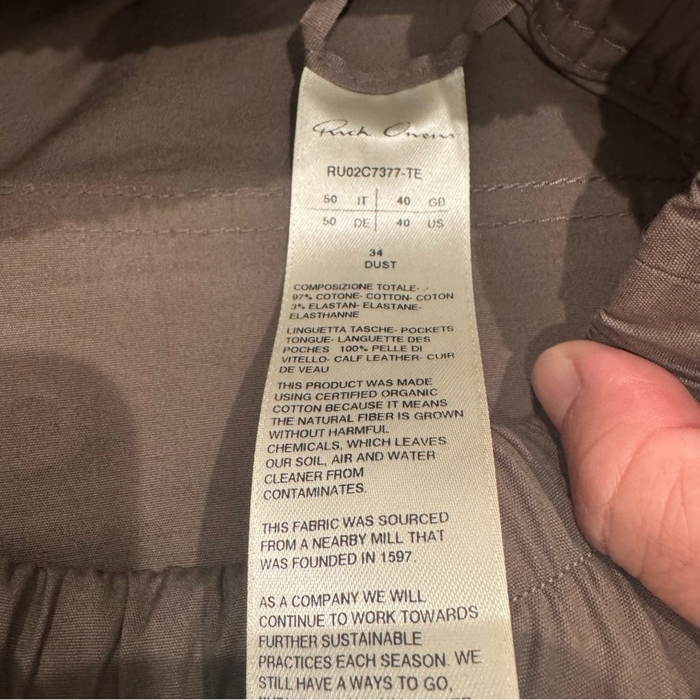 Rick Owens Bauhaus Cargo Drawstring Pants in Dust - Picture 10 of 15